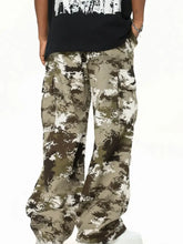 Men's Camouflage Cargo Wide Leg Pants Woman Sweatpants
