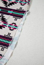 Aztec Print V-Neck Midi Dress Woman Casual Dress