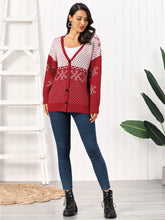 Snowflake Button Down Cardigan Woman Outerwear