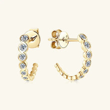 Inlaid Moissanite 925 Sterling Silver C-Hoop Earrings Earrings