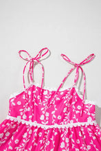 Floral Print Ric Rac Patched Sleeveless Mini Dress Casual Dresses