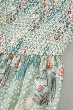 Smocked Printed Tie Shoulder Mini Cami Dress Woman Casual Dress