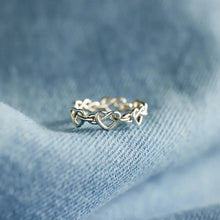 Knotted Hearts 925 Sterling Silver Open Ring Silver 7 Rings
