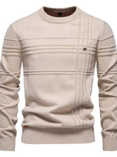 Men's Round Neck Striped Sweater Dust Storm Mens Tops