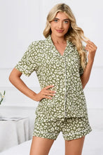Full Size Leopard Short Sleeve Top and Shorts Lounge Set Plus Size Woman Loungewear Sets