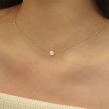 18K Gold-Plated Zircon Solitaire Pendant Necklace Gold One Size Fashion Jewelry