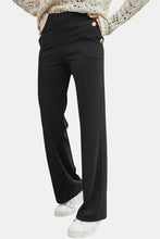 Decorative Button High Rise Pants Woman Pants