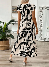 Printed Surplice Wrap Midi Dress Woman Casual Dress