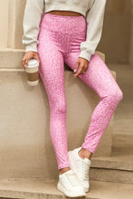 Leopard High Waist Leggings Pink Woman Leggings