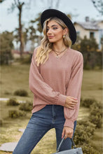 V-Neck Dropped Shoulder Blouse Woman Blouses