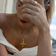 Gold-Plated Stainless Steel Cross Shape Pendant Necklace Necklaces