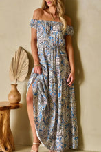 Boho Paisley Print Off Shoulder Maxi Dress Maxi Dresses