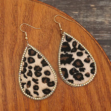 Zircon PU Leopard Teardrop Earrings Earrings