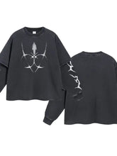 Men's Round Neck Long Sleeve Oversized T-Shirt Mens Tops