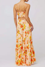 Floral Print Tie Front Tiered Maxi Dress Woman Maxi Dress