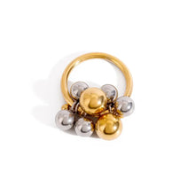 2-Piece Two-Tone Bubble Cluster Ring Fashion Jewelry