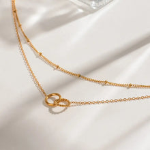 18K Gold-Plated Layered Necklace with Knot Detail Necklaces
