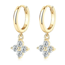 925 Sterling Silver Moissanite Hoop Drop Earrings Gold One Size Earrings