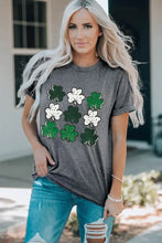 Lucky Clover Round Neck Short Sleeve T-Shirt Woman T Shirts