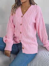 Cable-Knit Long Sleeve Cardigan Casual Dresses