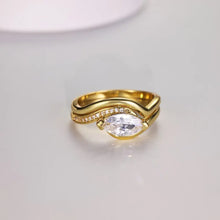 1 Carat Moissanite 925 Sterling Silver 2pcs Ring Set Gold Fine Jewelry