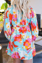 Floral Bracelet Sleeve Empire Waist Mini Dress Woman Casual Dress