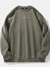 Men's Letter Round Neck Long Sleeve Sweatshirt Moss Mens Tops