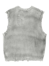 Men's Distressed Hem Knit Sweater Vest Mens Tops