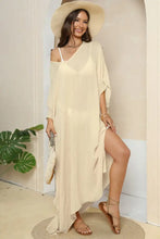 V-Neck Three-Quarter Sleeve Cover-Up Swimwear Cover-Ups