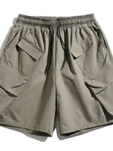 Men's Plus Size Drawstring Shorts with Pockets Mocha Mens Bottoms