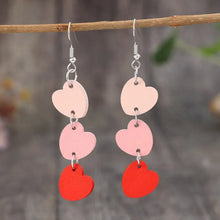 Heart Wood Dangle Earrings Blush Pink One Size Earrings