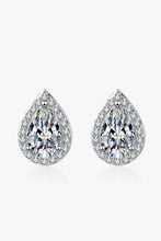 Moissanite Teardrop Stud Earrings Silver One Size Earrings