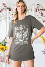 NASHVILLE MUSIC CITY TENNESSEE Graphic T-Shirt Mid Gray Woman T Shirts