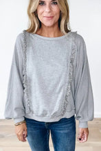 Raw Hem Round Neck Long Sleeve Sweatshirt Woman Sweatshirts