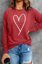 Heart Pearl Detail Round Neck Sweatshirt Scarlet Woman Sweatshirts