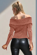 Double Take Ribbed Off-Shoulder Zip Up Long Sleeve Cardigan Woman Outerwear