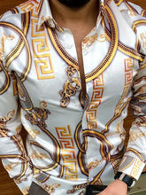 Men's Plus Size Printed Button Up Long Sleeve Shirt Mens Tops