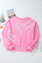 Football & Letter Round Neck Long Sleeve Sweatshirt Woman Sweatshirts