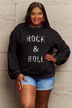 Simply Love Full Size ROCK & ROLL Round Neck Sweatshirt Woman Sweatshirts