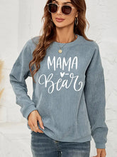 MAMA Graphic Round Neck Sweatshirt French Blue Woman Sweatshirts