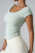 Round Neck Short Sleeve Active T-Shirt Woman Activewear