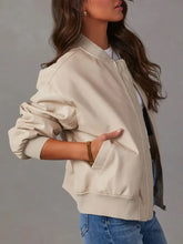 Zip Up Long Sleeve Jacket Woman Outerwear
