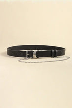 PU Leather Alloy Chain Belt Black One Size Belts