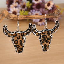 Alloy Animal Print Cow Head Earrings Leopard One Size Earrings