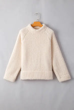 Turtleneck Long Sleeve Slit Fleece Sweatshirt Woman Sweatshirts