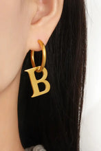 Titanium Steel Letter Hoop Earrings Gold One Size Earrings