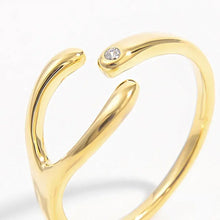 925 Sterling Silver Inlaid Zircon Open Ring Rings