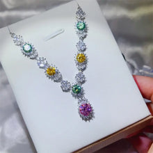 3.5 Carat Moissanite 925 Sterling Silver Necklace Multicolor One Size Fine Jewelry