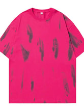 Men's Round Neck Half Sleeve T-Shirt Hot Pink Mens Tops