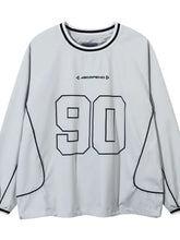 Men's Number 90 Oversized Sweatshirt Light Gray Mens Tops